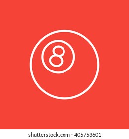 Icono de la línea de bola de Billiard.