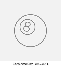 Billiard ball line icon for web, mobile and infographics. Vector dark grey icon isolated on light grey background.