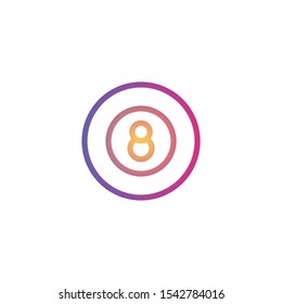 Billiard ball  - Line Vector Icon