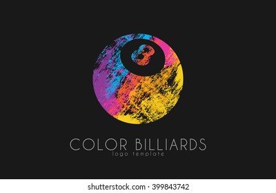 billiard ball logo. Billiard logo. Color ball logo.