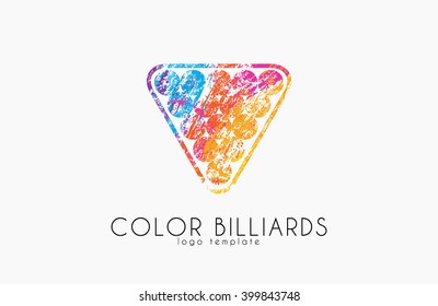 billiard ball logo. Billiard logo. Color ball logo.