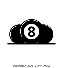 Billiard Ball Logo Design With Elegant Black Color And Number Eight