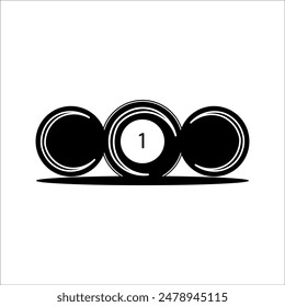 Billiard Ball Logo Design with Elegant Black Color and Number 1.