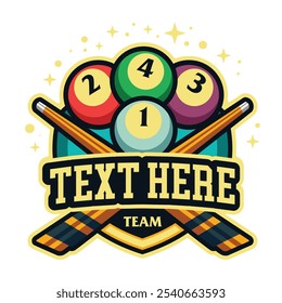 Billiard ball logo design template
