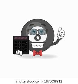 The Billiard ball mascot character becomes an accountant. vector illustration