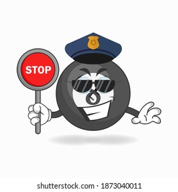The Billiard ball mascot character becomes a policeman. vector illustration