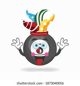The Billiard ball mascot character becomes a clown. vector illustration