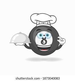 The Billiard ball mascot character becomes a chef. vector illustration