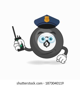 The Billiard ball mascot character becomes a policeman. vector illustration