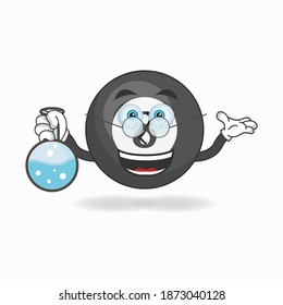 The Billiard ball mascot character becomes a scientist. vector illustration