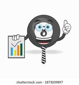 Billiard ball mascot character presentation. vector illustration