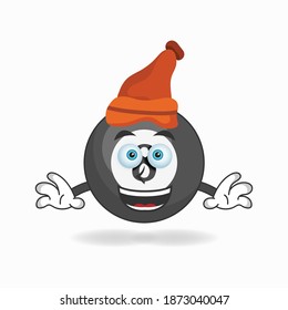 The Billiard ball mascot character wearing a hat. vector illustration
