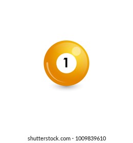 Billiard ball with number 1