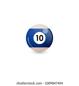 Billiard ball with number 10