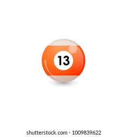 Billiard ball with number 13