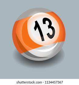 Billiard ball number 13 vector illustration