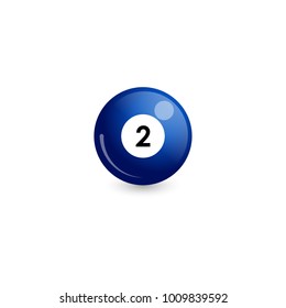Billiard ball with number 2