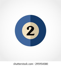 billiard ball number 2 Icon Isolated on White Background