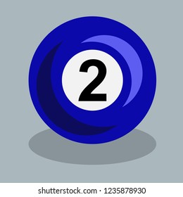 Billiard ball number 2 vector illustration