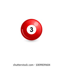 Billiard ball with number 3