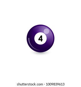 Billiard ball with number 4