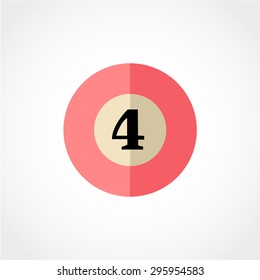 billiard ball number 4 Icon Isolated on White Background