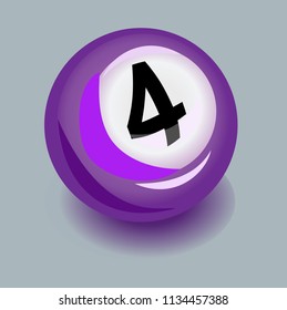 Billiard ball number 4 vector illustration