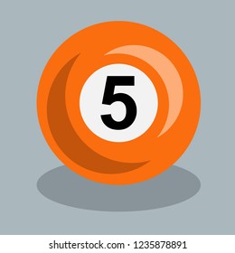 Billiard ball number 5 vector illustration