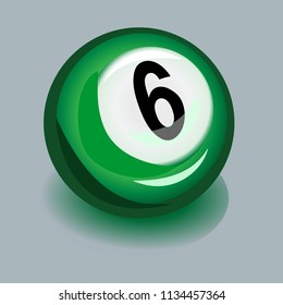 Billiard ball number 6 vector illustration