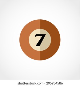 billiard ball number 7 Icon Isolated on White Background