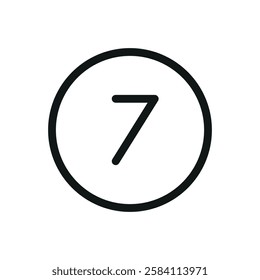 Billiard ball number 7 line icon, ball number seven vector symbol with editable stroke