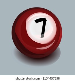 Billiard ball number 7 vector illustration