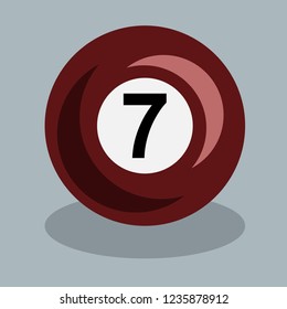 Billiard ball number 7 vector illustration