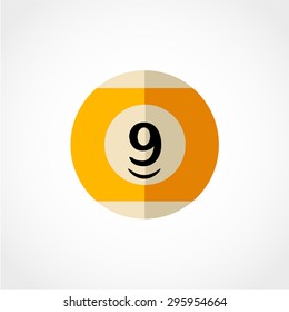billiard ball number 9 Icon Isolated on White Background