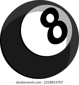 Billiard ball in number eight