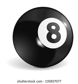 Billiard ball with number eight, vector eps10 illustration