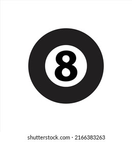 Billiard Ball Number Eight Vector Icon Stock Vector (royalty Free 