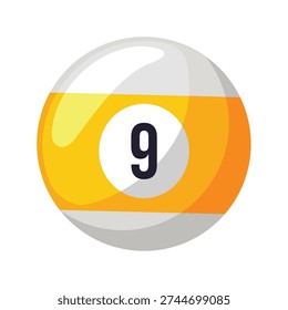 Billiard ball number nine vector illustration, isolated on white background