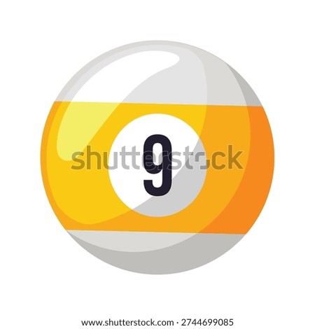 Billiard ball number nine vector illustration, isolated on white background