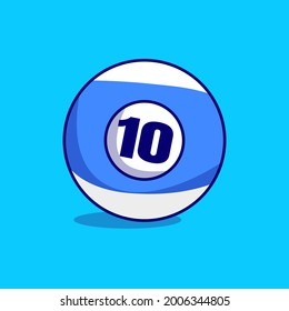Billiard ball number ten Vector, illustration of a Billiard Ball Icon