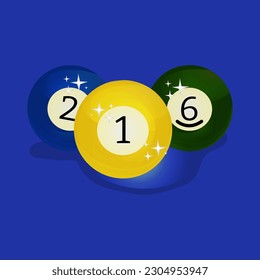 billiard ball on blue color background. sport concept.  illustration vector