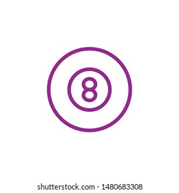 Billiard ball outline vector icon