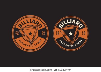 billiard ball rack, pool ball rack triangle retro badge logo design for billiard sport club. snooker ball triangle rack vintage emblem logo collection for billiard snooker pool tournament 