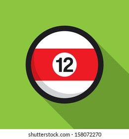 Billiard ball retro poster, sport and recreation concept