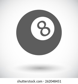 Billiard ball. Single flat icon on white background. Vector illustration.