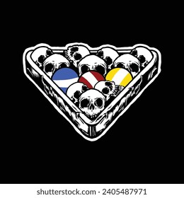 Billiard Ball Skull Vector Illustration