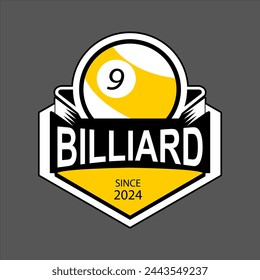 billiard ball sport logo number nine in yellow