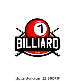 billiard, ball and stick logo illustration vector