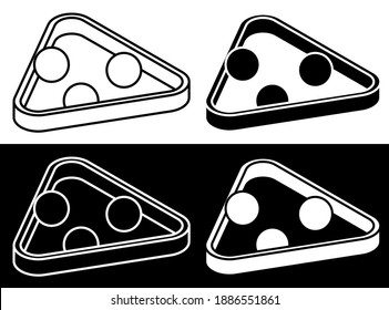 billiard ball in triangle icon for pool or snooker game. Sports design element for competitions. Vector