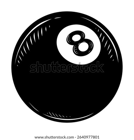 billiard ball vector hand drawn illustration